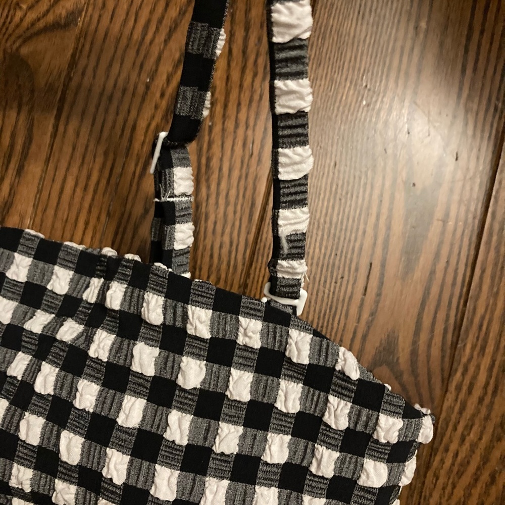 Aerie Black and White Gingham One Piece Swimsuit - Picture 10 of 12